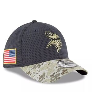NFL Minnesota Vikings Salute to Service Green Camo New Era 39Thirty Flex Hat Cap